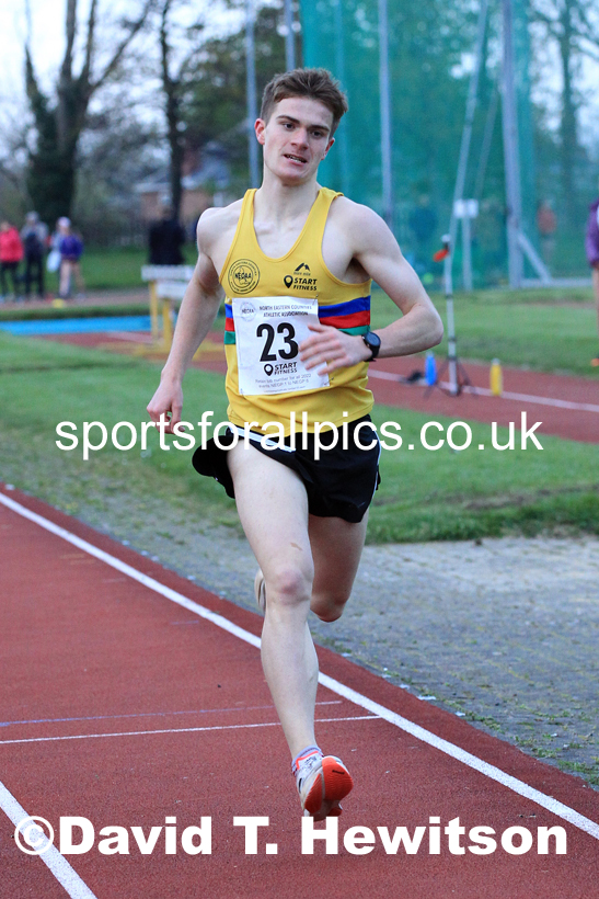 1500 metres, 2022 NEGP No. 1,  Monkton Stadium, April 20th, on a very cold night. Photo: David T. Hewitson/Sports for All Pics